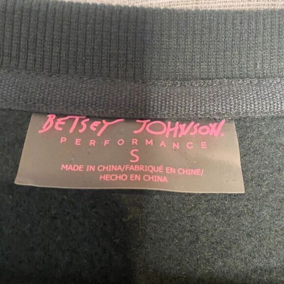 Betsey Johnson Stay Wild Sweatshirt Womens Small Gold Green Pullover Athleisure - Picture 4 of 7